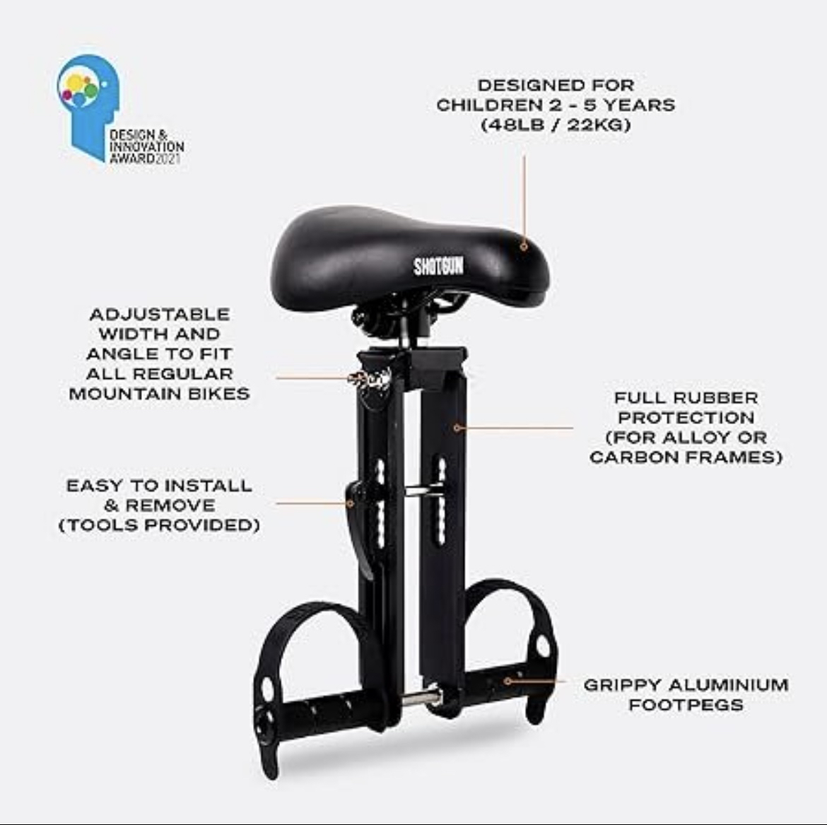 Kids Ride SHOTGUN - Front Mounted Child Bike Seat - photo 3