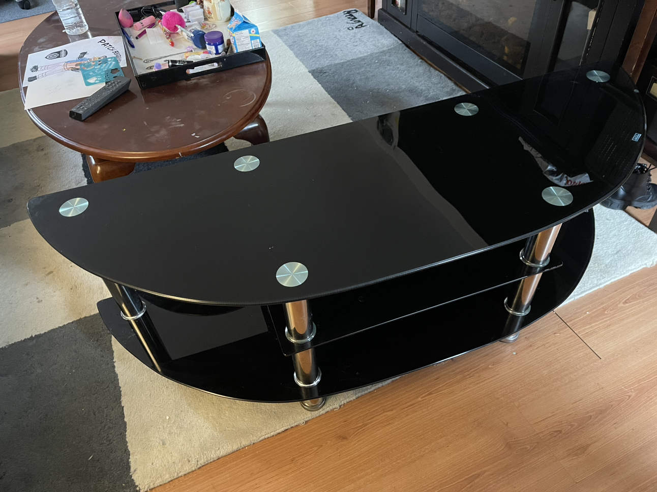 Glass tv stand