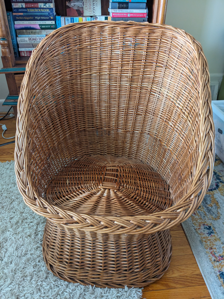 1970's Rattan Bucket Chair thumbnail