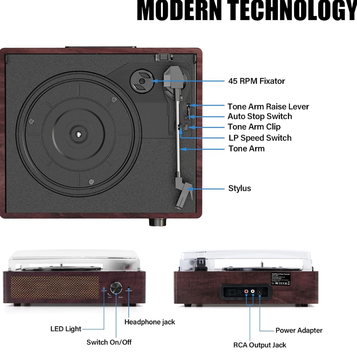Vinyl Record Player Turntable - photo 2