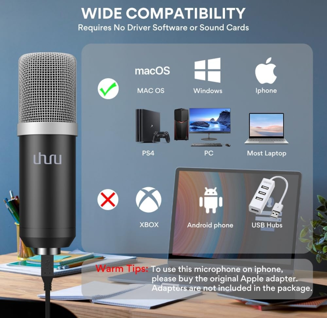 USB MICROPHONE KIT, Mic for gaming, music, podcast. image indicator(2)