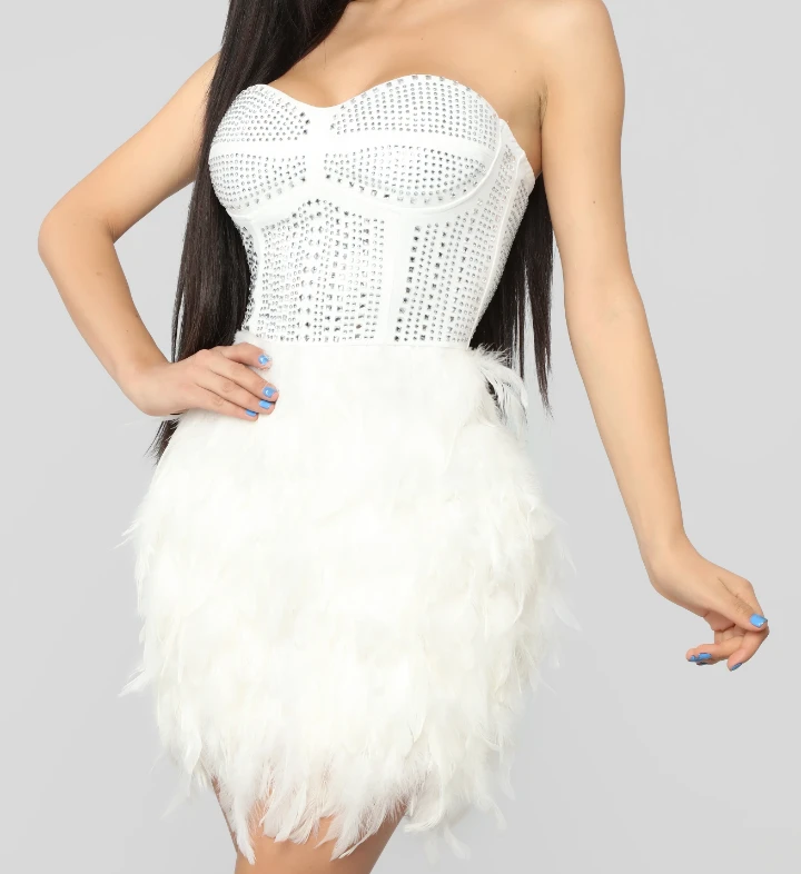Fashion Nova-Secret gossip feather dress