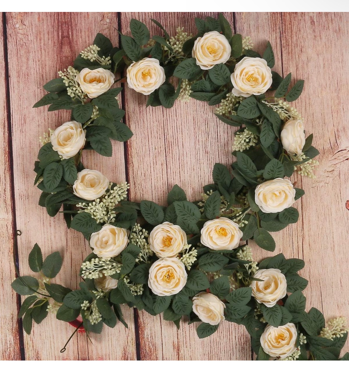 12PCS(each 6.5FT) Artificial Rose Vine Garland