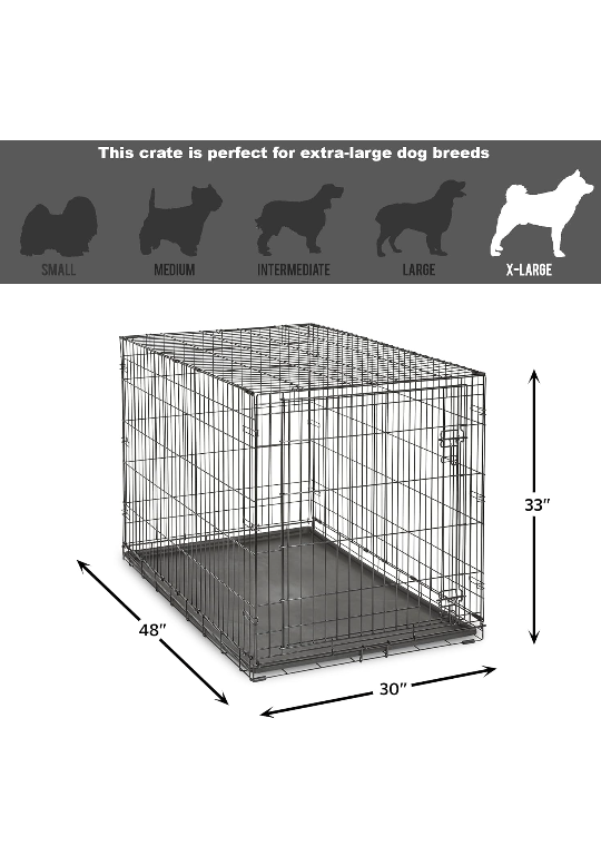 Folding metal dog crate- large 48" thumbnail