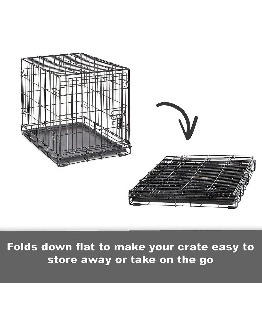 Folding metal dog crate- large 48" image indicator(4)