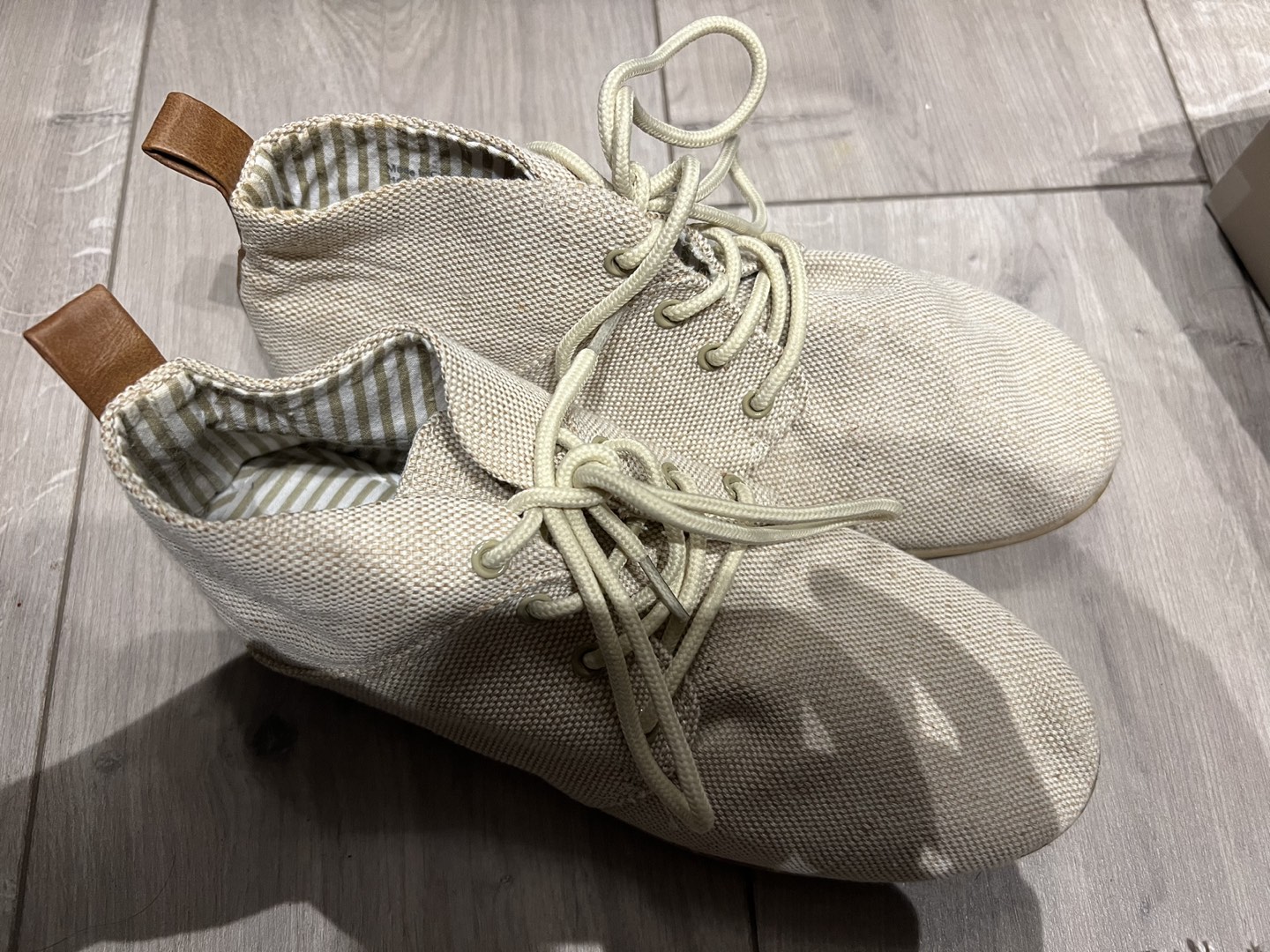 Beige canvas shoes