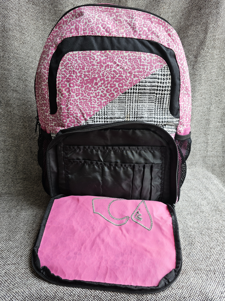 Pink / Black / White Leopard Print Backpack by Roxy image indicator(3)