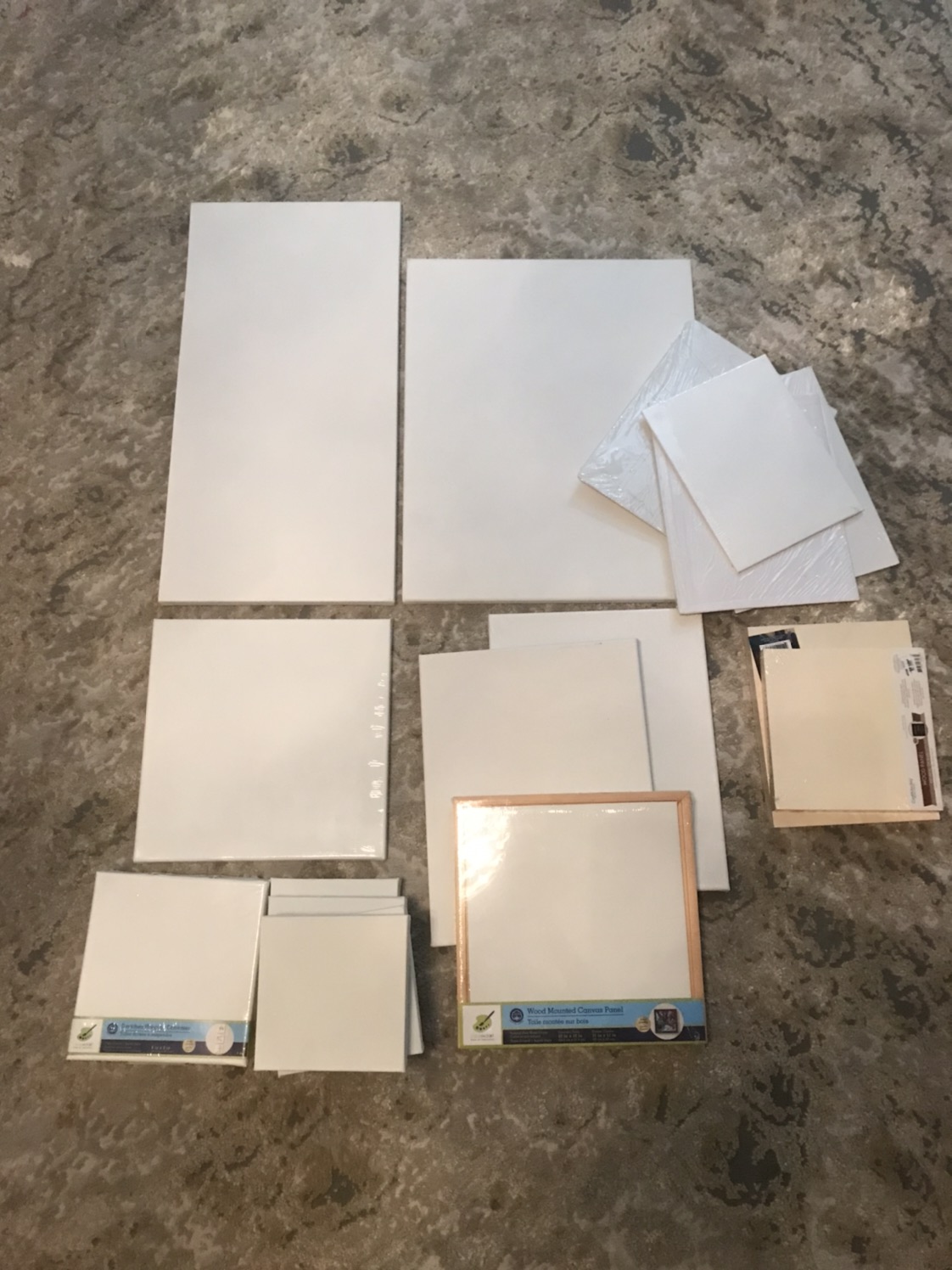 17 piece canvas lot variety of sizes thumbnail