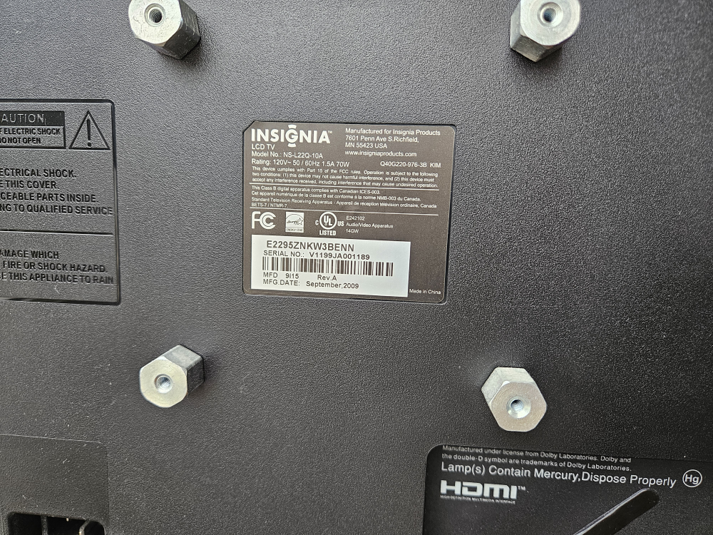 Insignia LCD TV image indicator(3)