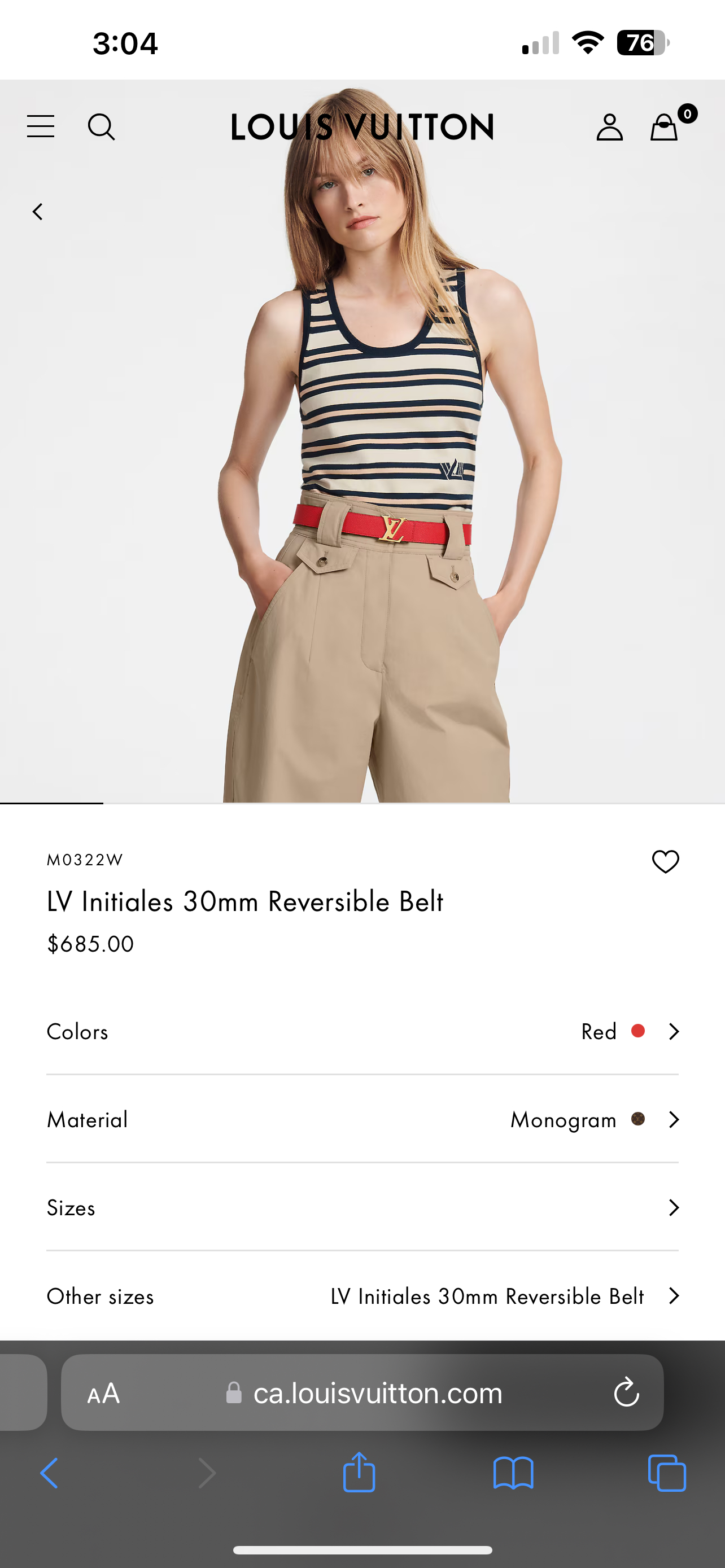 Louis Vuitton Women LV Initiales 30mm Reversible Belt image indicator(9)