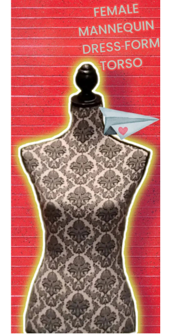 Doll Mannequin Half Body Torso Dress Form/Display, Pinnable thumbnail