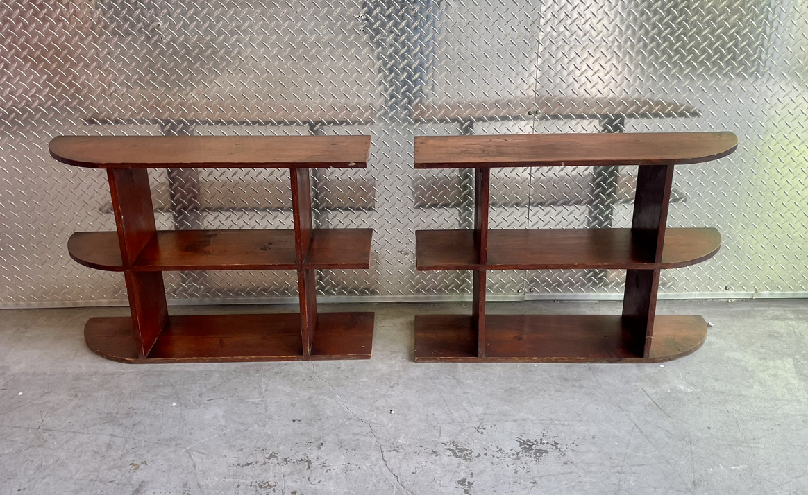 Vintage Solid Wood 2 Piece Corner Bookshelf Set - photo 2