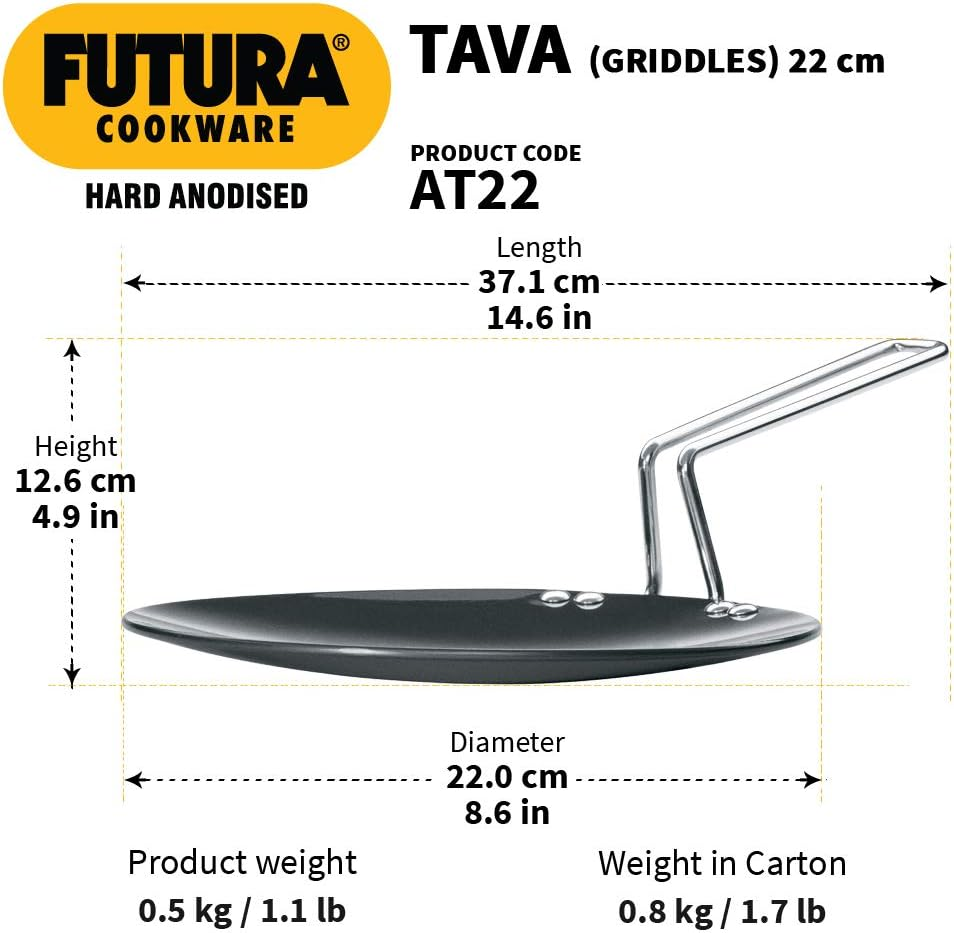 Hard Anodised Griddle (Tawa) - photo 3
