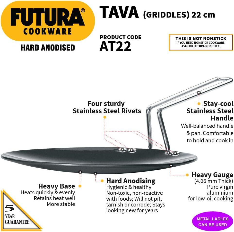 Hard Anodised Griddle (Tawa) - photo 4