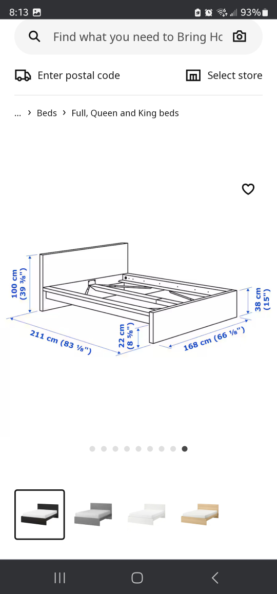 full size bed frame black - photo 3