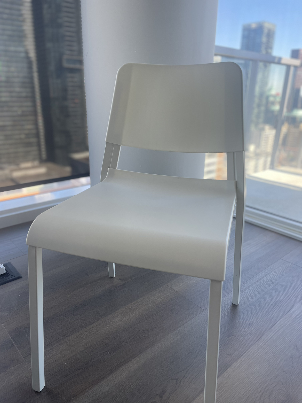 Solid white chair x 2