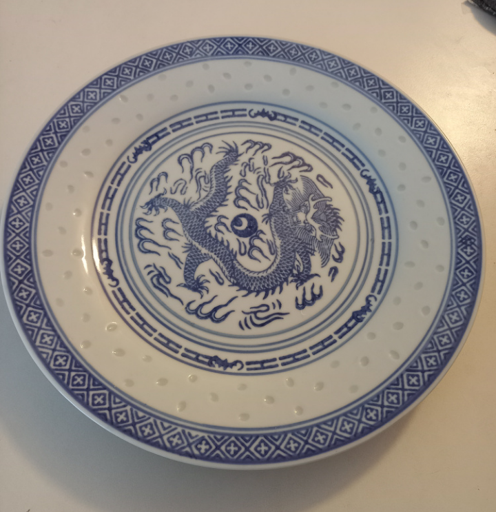 Vintage Chinese porcelain rice eye serving bowls and plates - photo 2