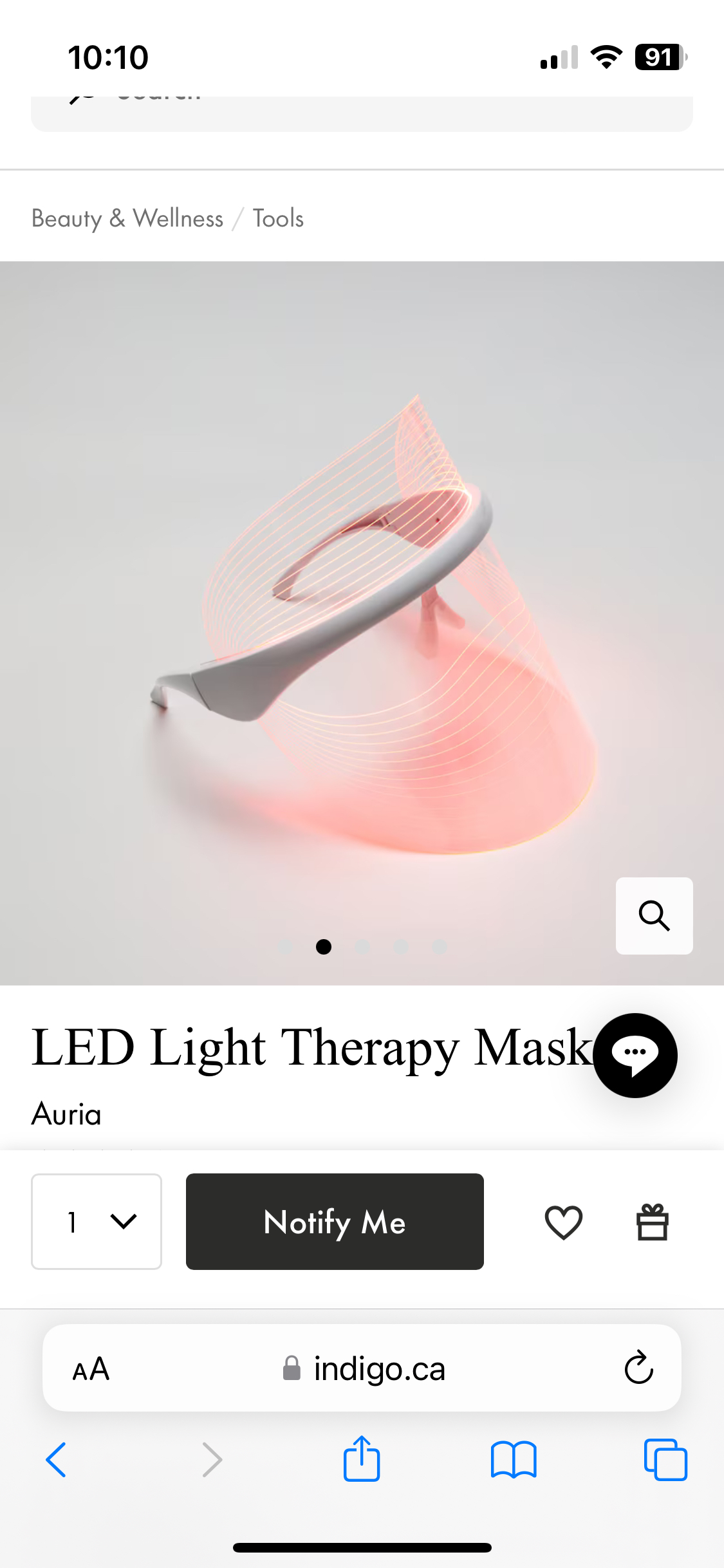 Auria LED light therapy mask image indicator(4)