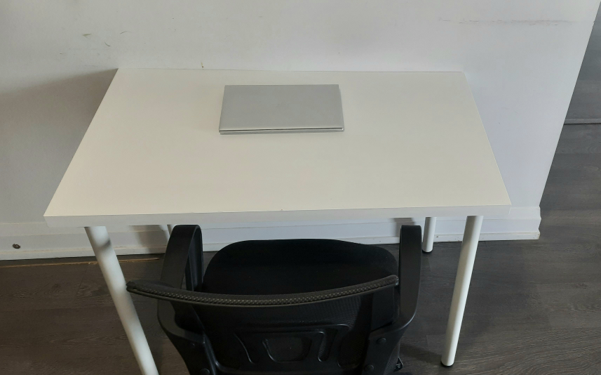 IKEA office table White and Ergonomic chair Black - photo 2