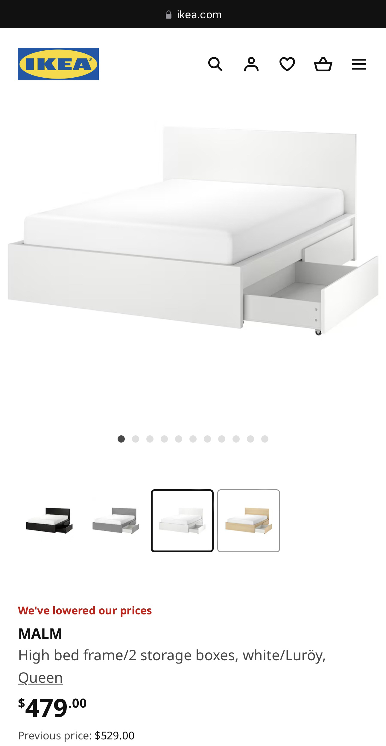 IKEA MALM BED FRAME ( with storage) - photo 2