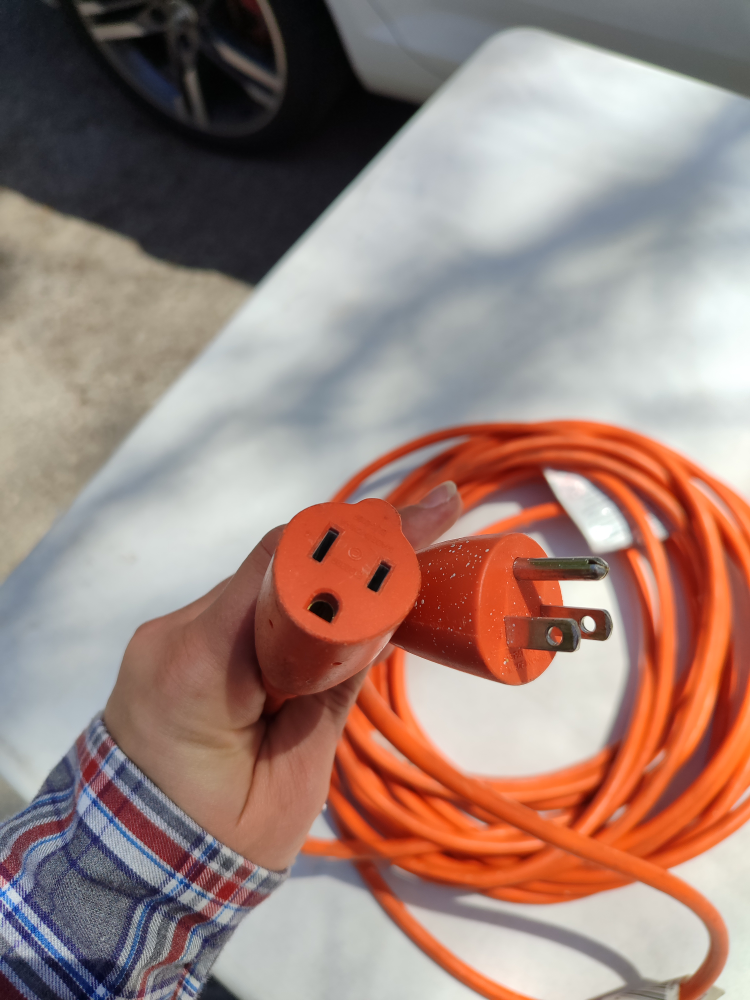 Outdoor locking extension cord 32'9" (10m), 125 v, 1625w