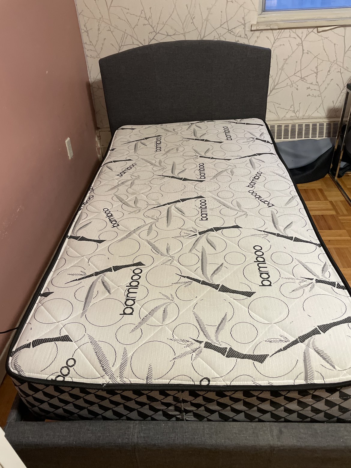 Bed frame with mattress