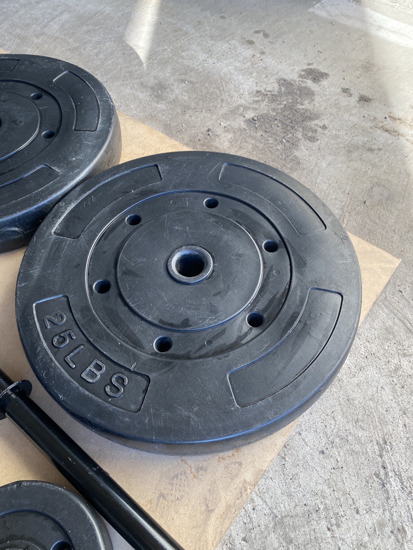 Beginner Gym Set - 120lbs Weight Set with Barbell and Dumbells - photo 3