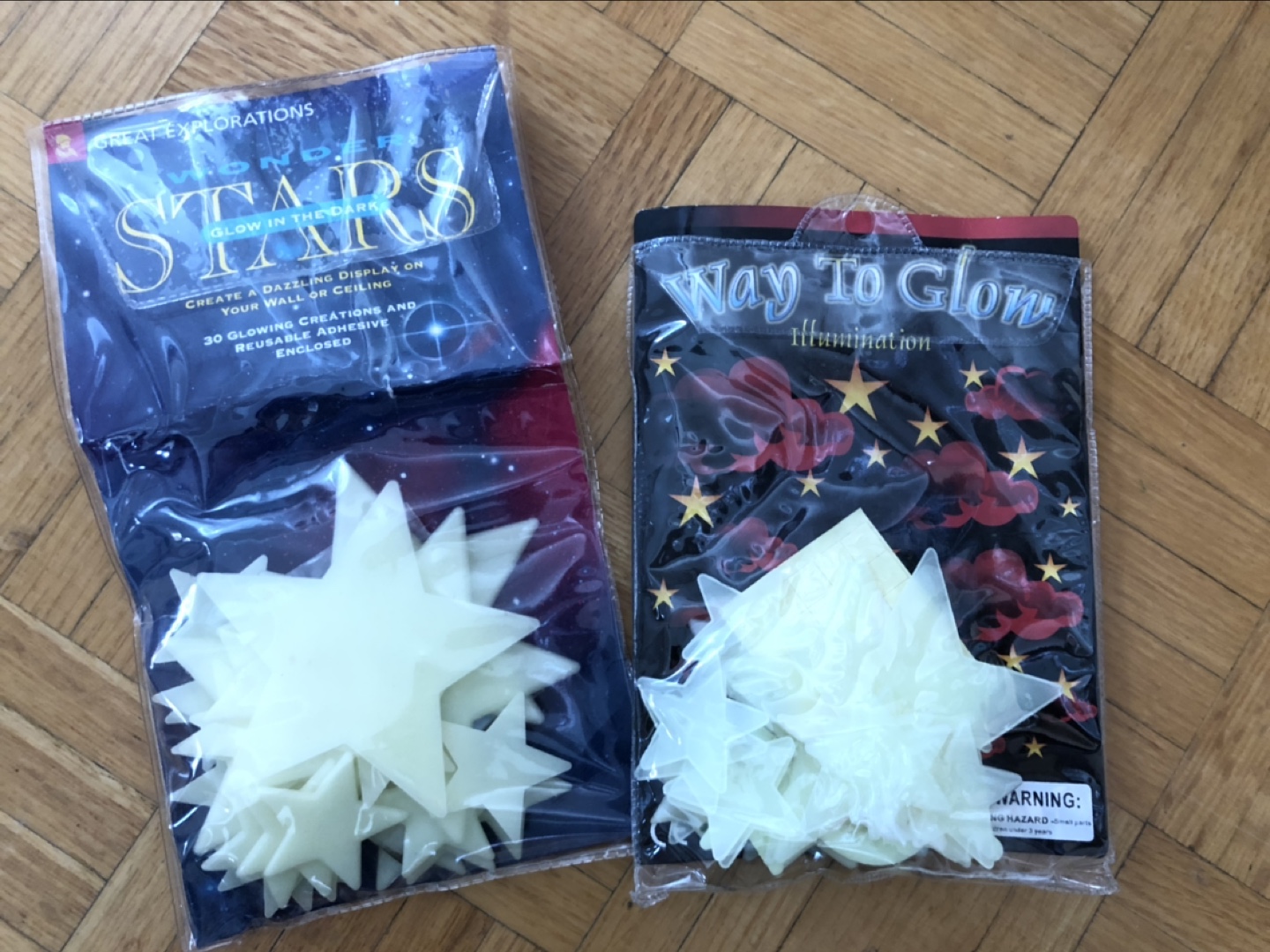 Glow in the dark stars vintage bedroom decor kids thumbnail