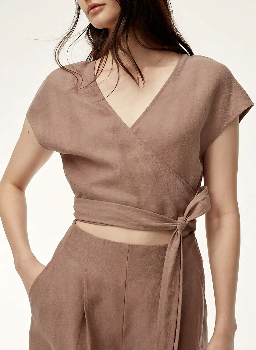 Aritzia Wilfred Brax Jumpsuit in Nutmeg brown wide leg sz 00 - photo 2