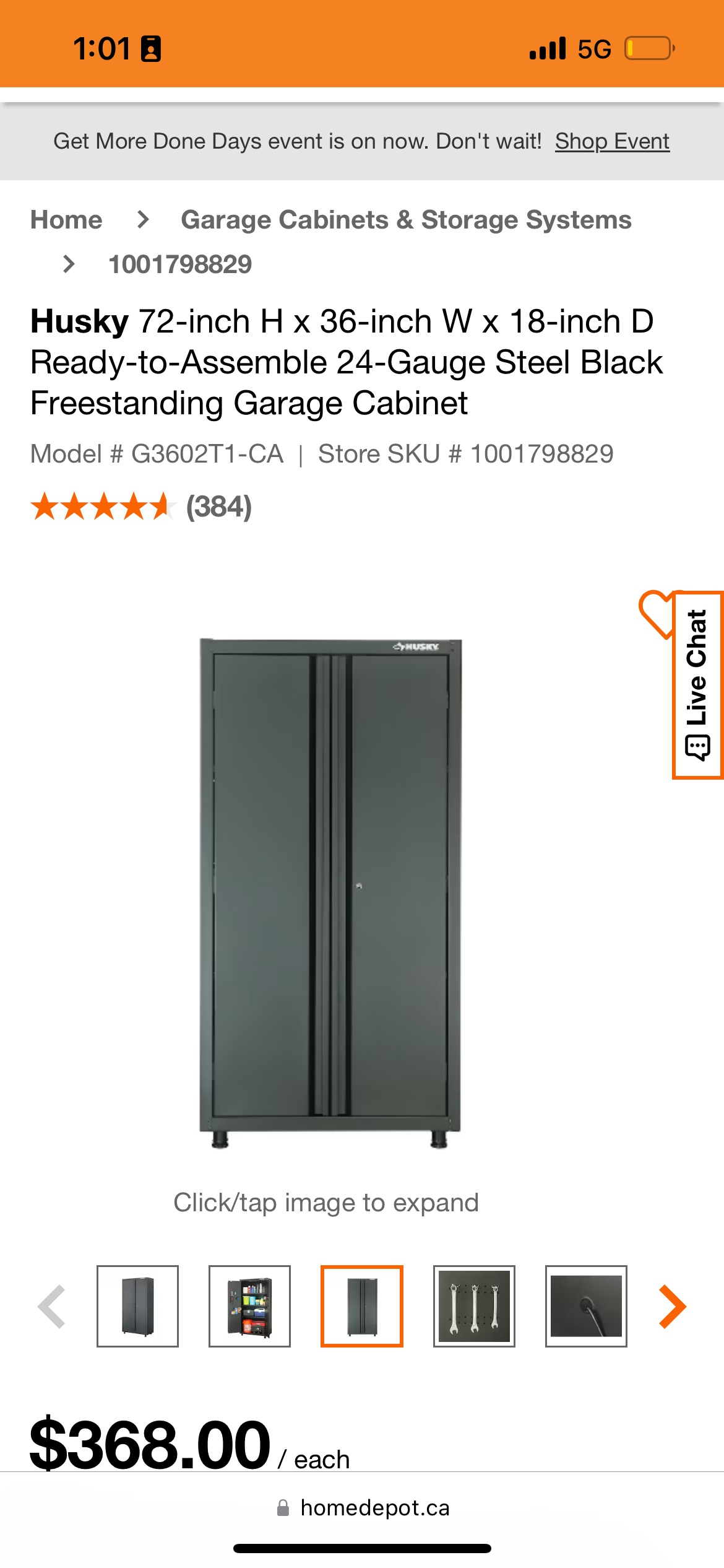 Standing up Husky tool box/ storage cabinet - photo 5