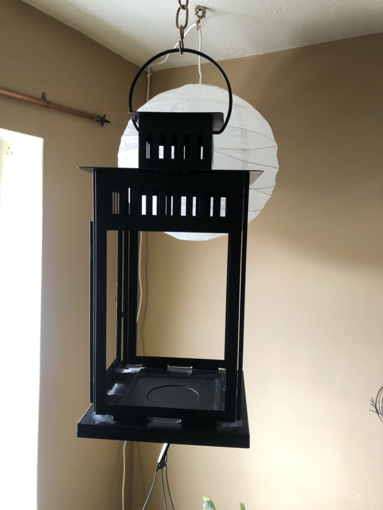 A Large Heavy Black Metal Lantern image indicator(4)