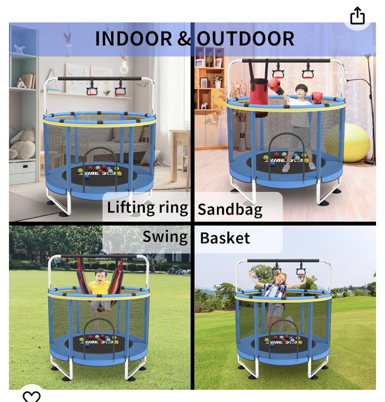 Trampoline for Kids, Adjustable Baby - photo 2