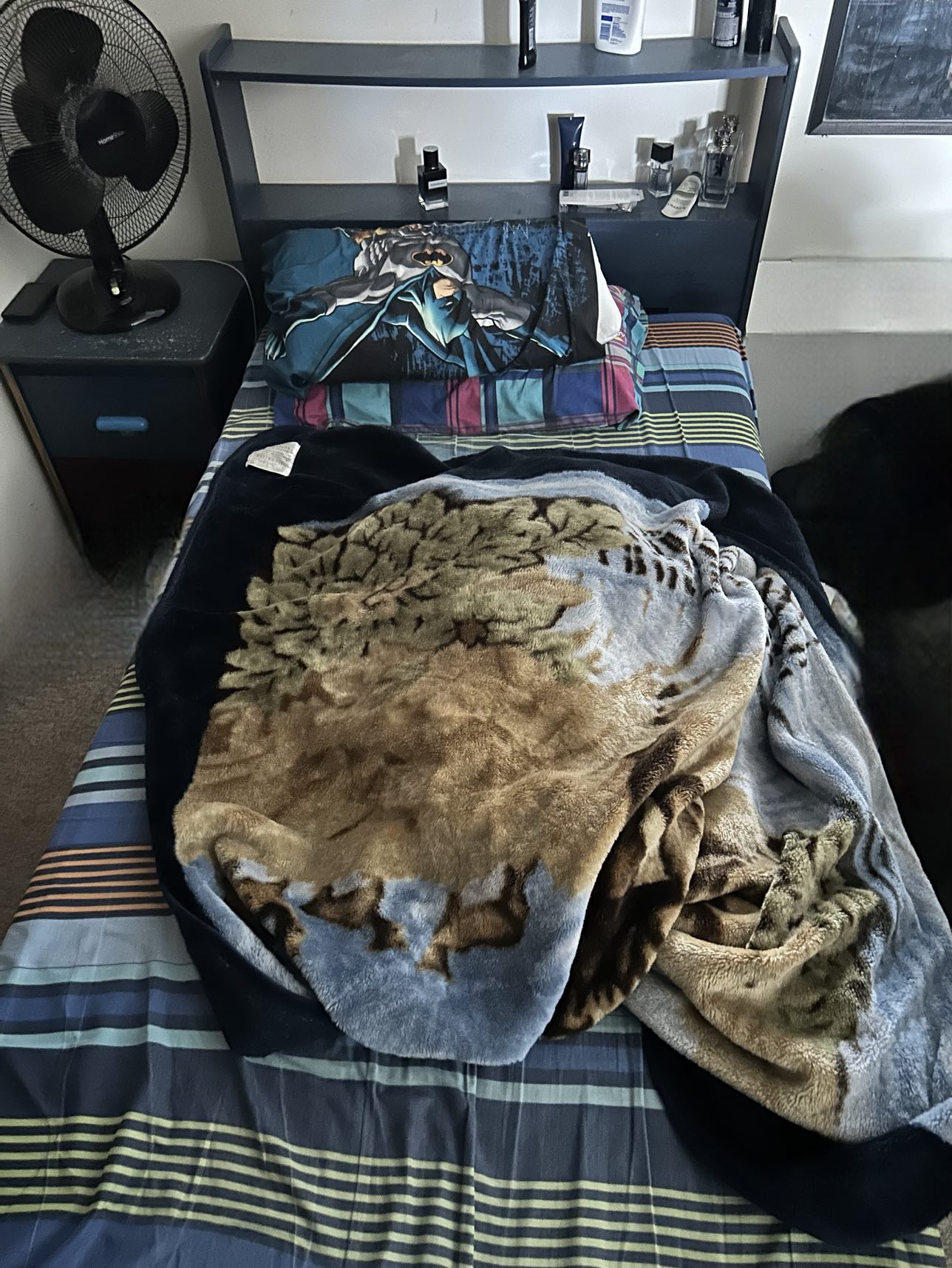 Navy Twin Bed set with head board