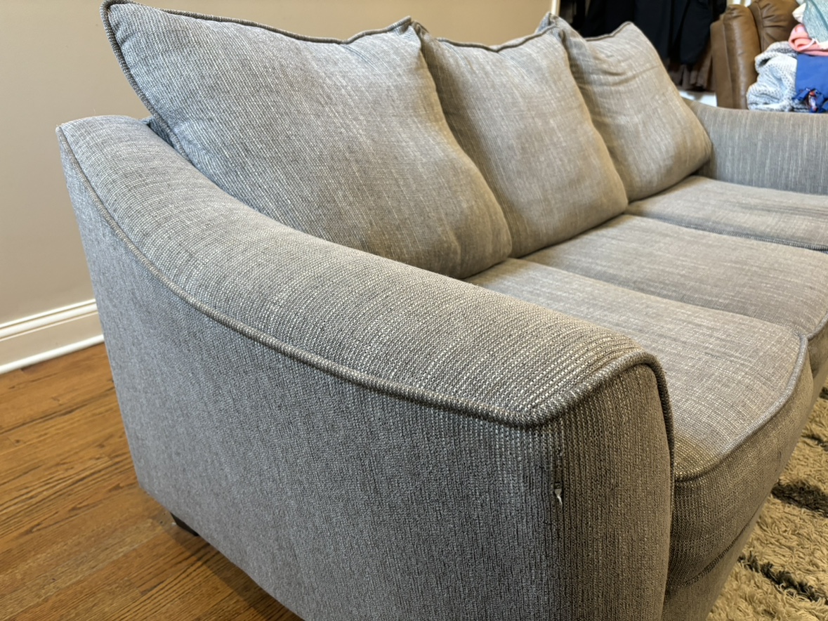 Two Gray Couches (Traditional Three Seater and Loveseat) - photo 5