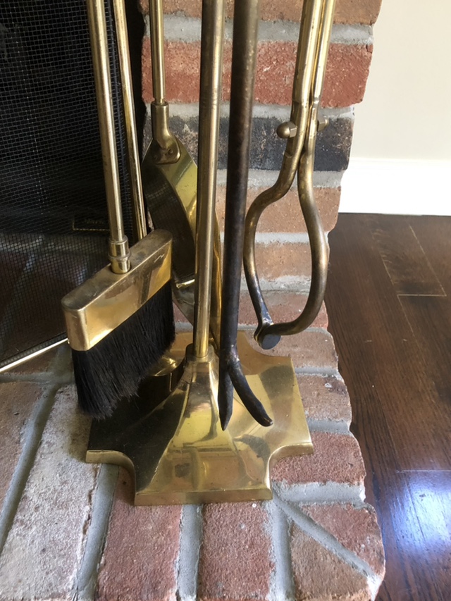 Solid brass fireplace accessory set - photo 2