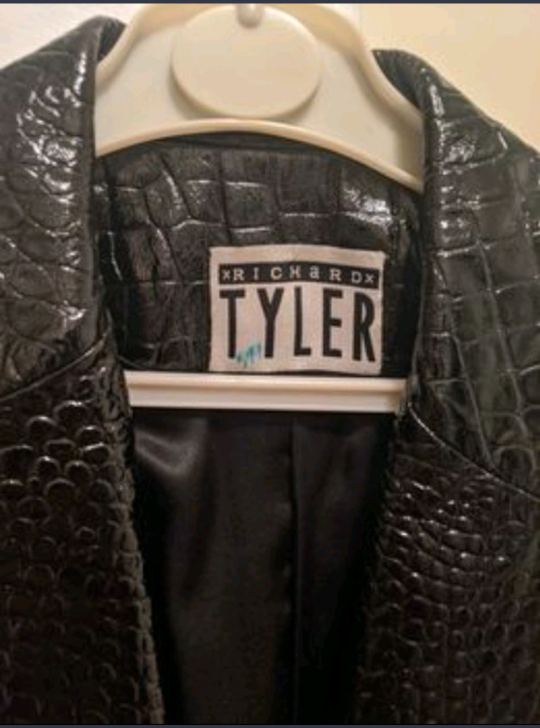Richard Tyler crocodile print leather jacket🥕 image indicator(2)