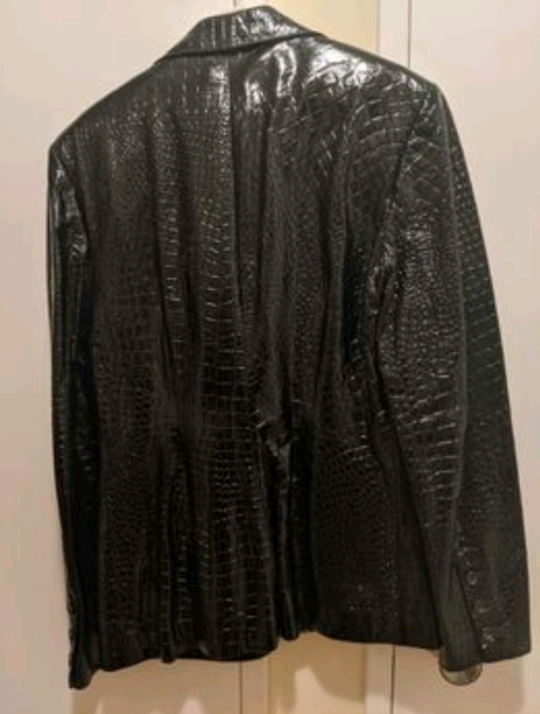 Richard Tyler crocodile print leather jacket🥕 image indicator(3)