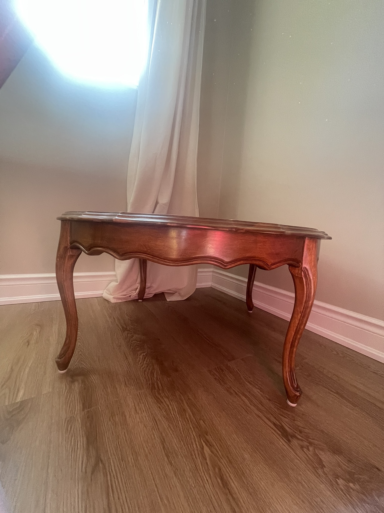 Solid round coffee table