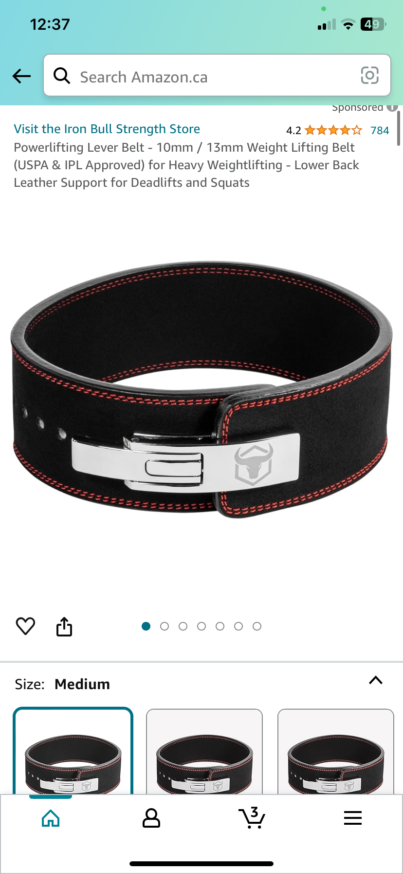 Weightlifting/ powerlifting belt size M - photo 2