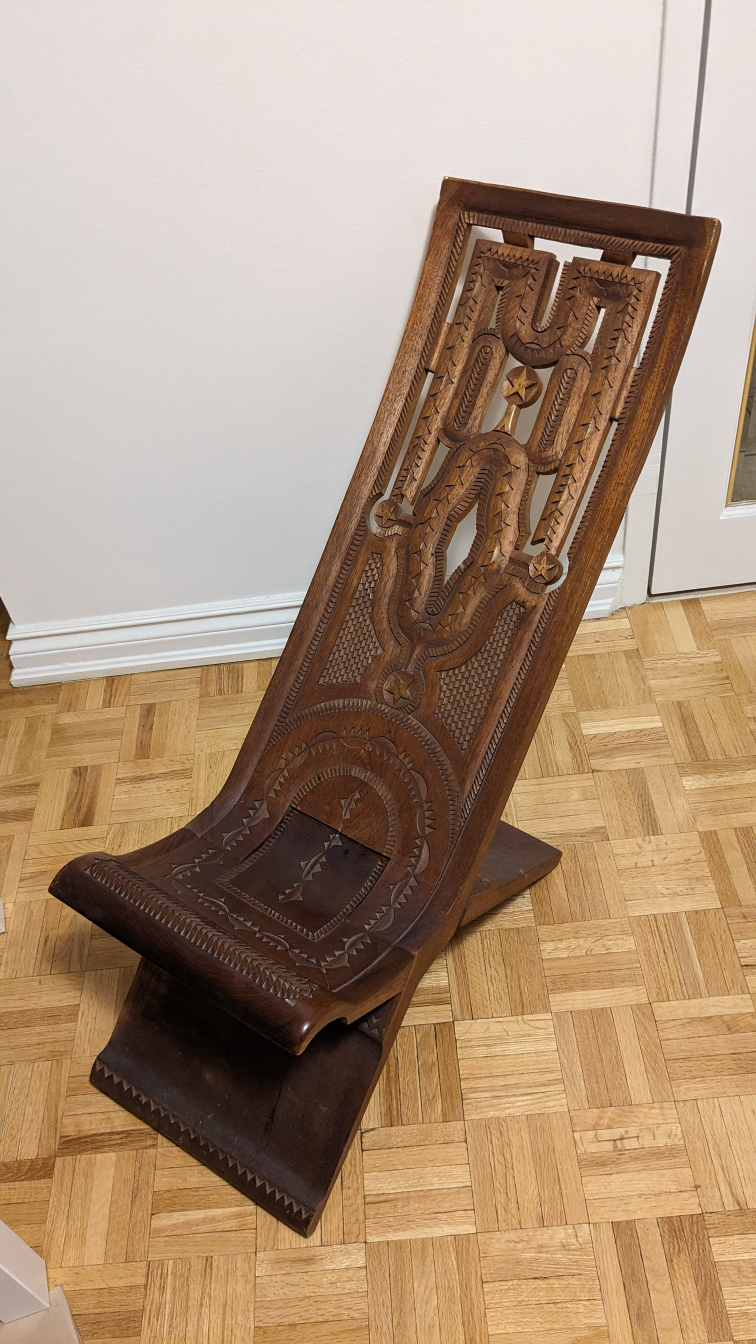 Suriname Marron Wood Carved Chair image indicator(10)