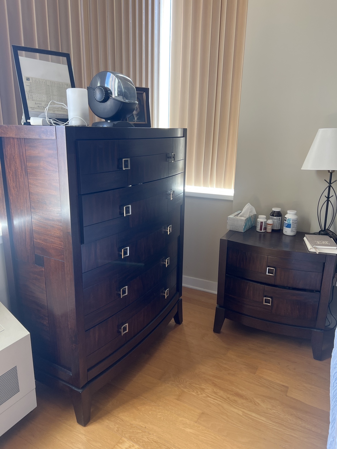 Wood Closet & side table set