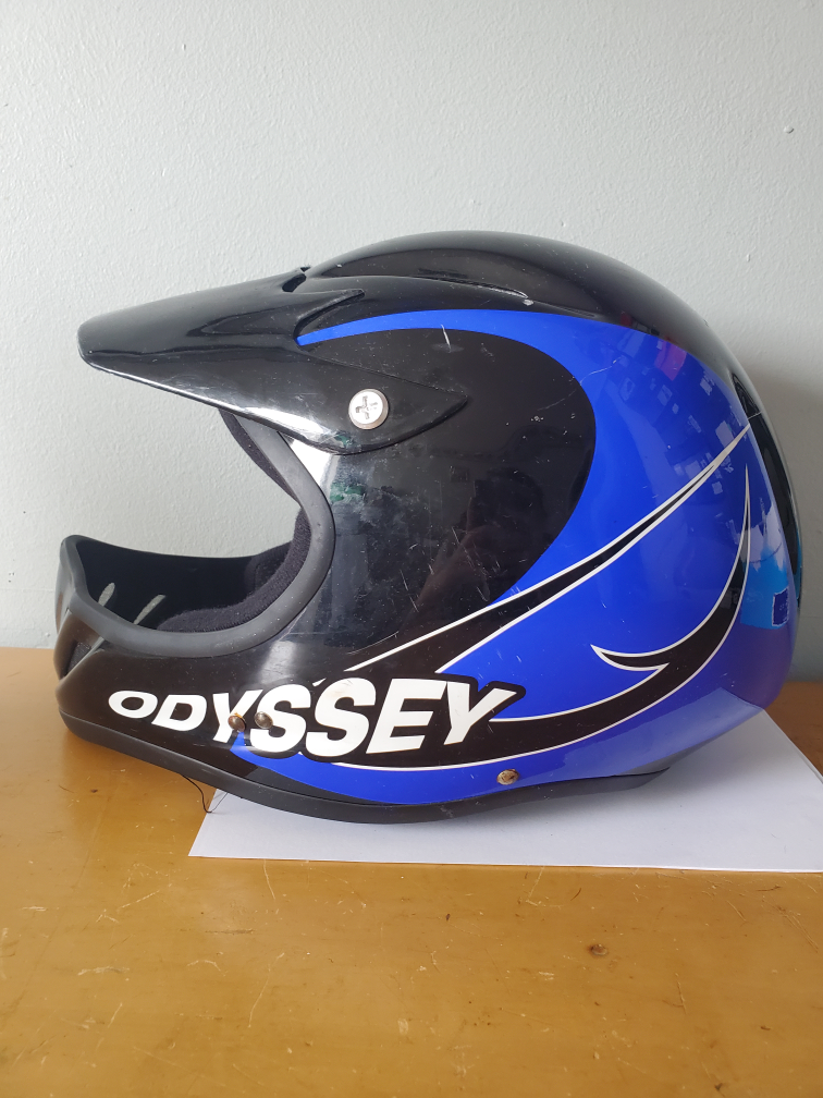 Odyssey Apache BMX Mens XL Extra Large Helmet Bike Black Blue image indicator(2)