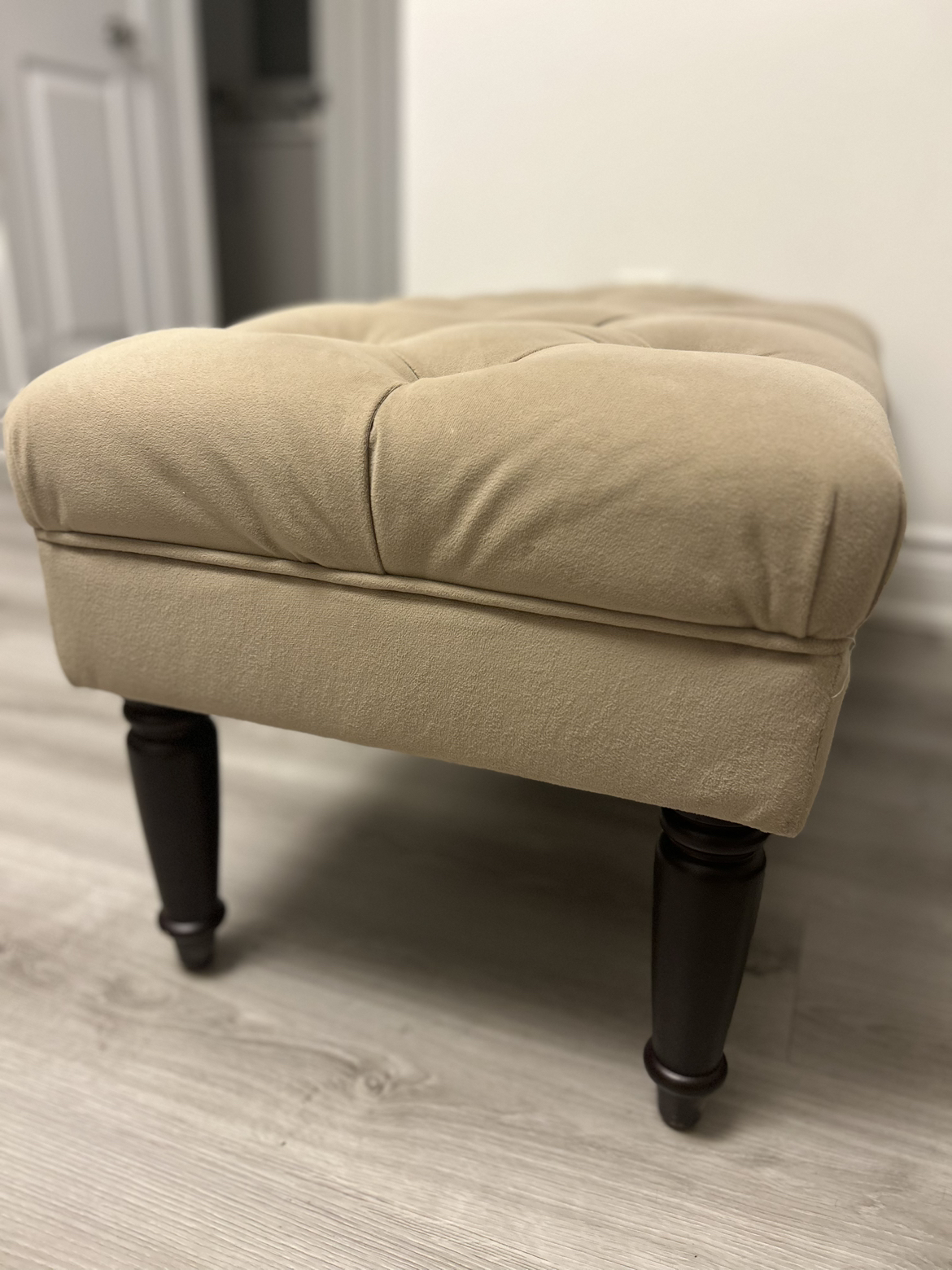 Soft suede upholstered Ottoman image indicator(3)