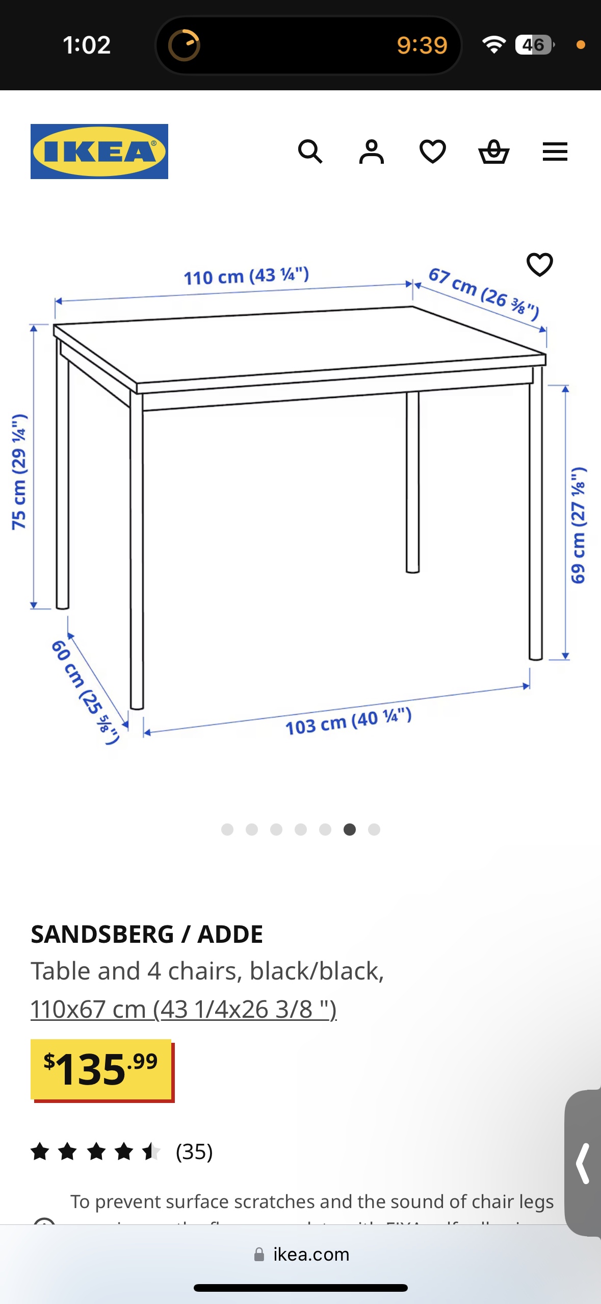 Ikea Dinning table white 4 chairs - photo 3