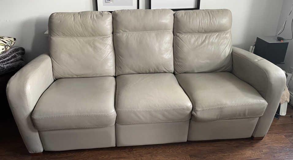 Leather recliner couch