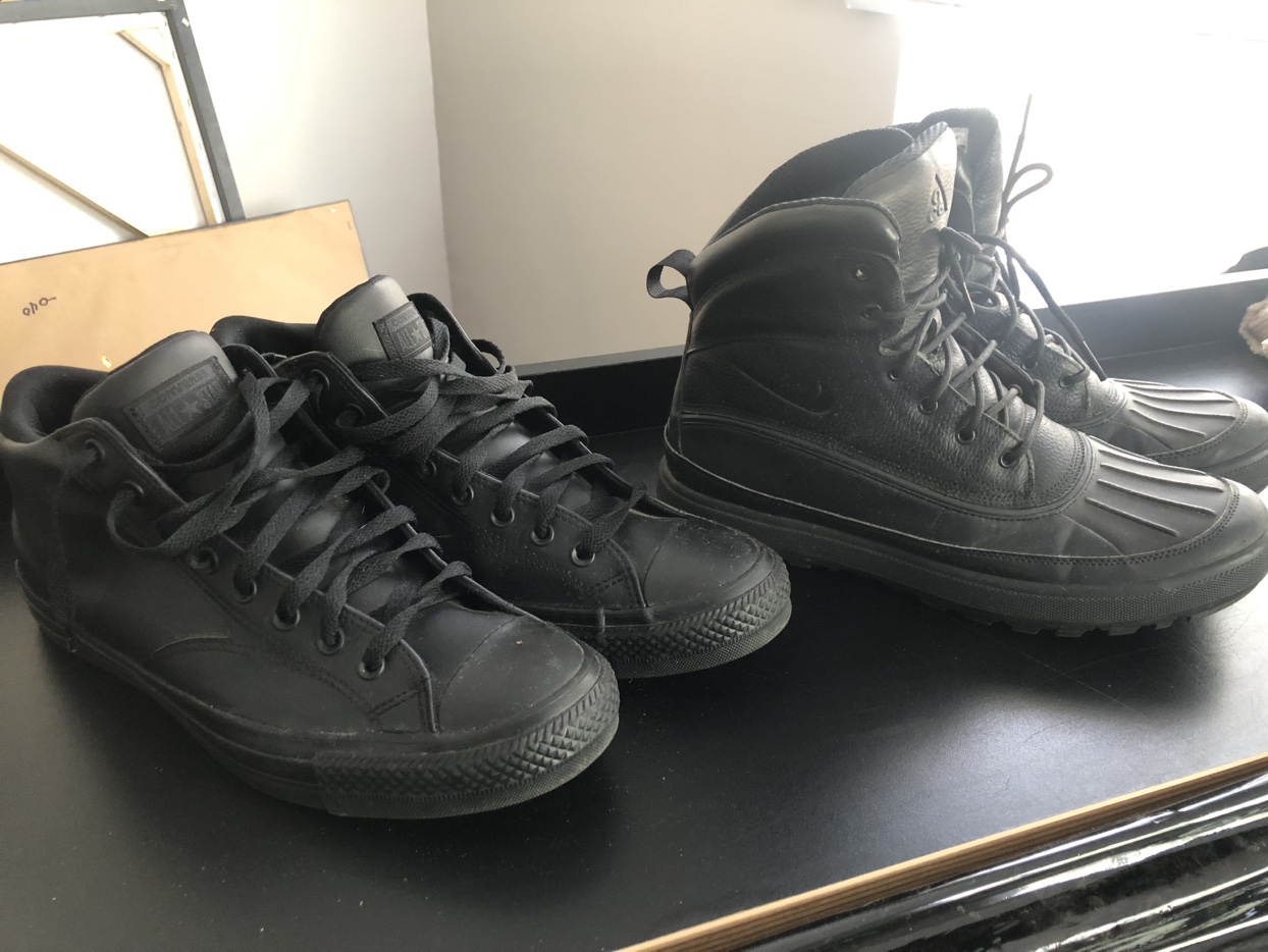 Size 12 - Nike boots and Converse mid tops