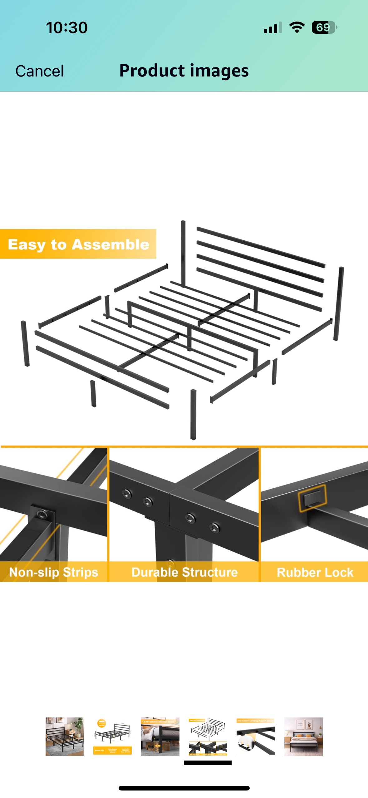 Queen Metal Bed frame - photo 3