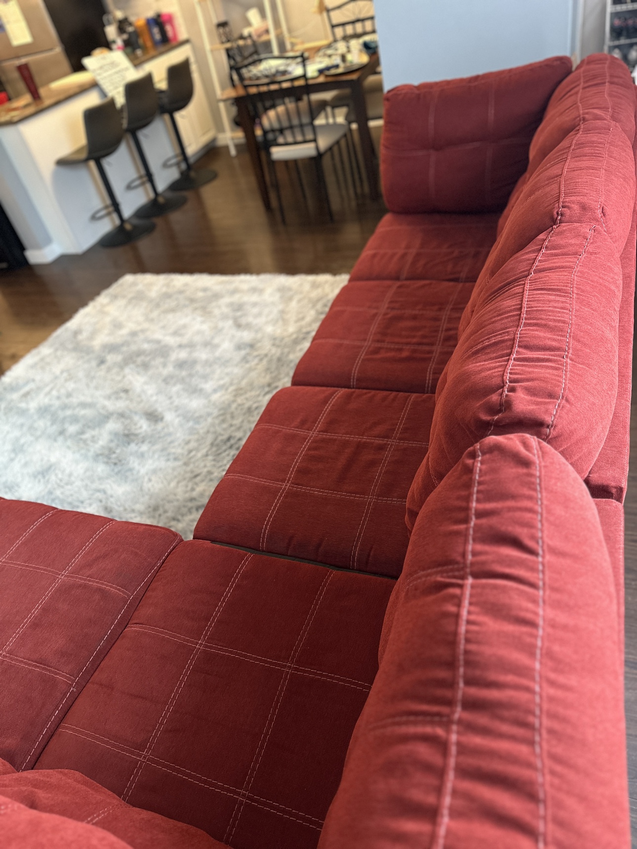 Red right-facing Sectional - photo 2