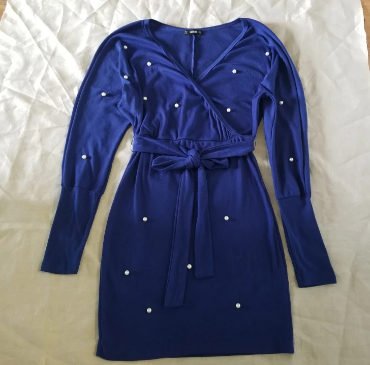 Navy Blue Dress With Pearls - XS image indicator(3)
