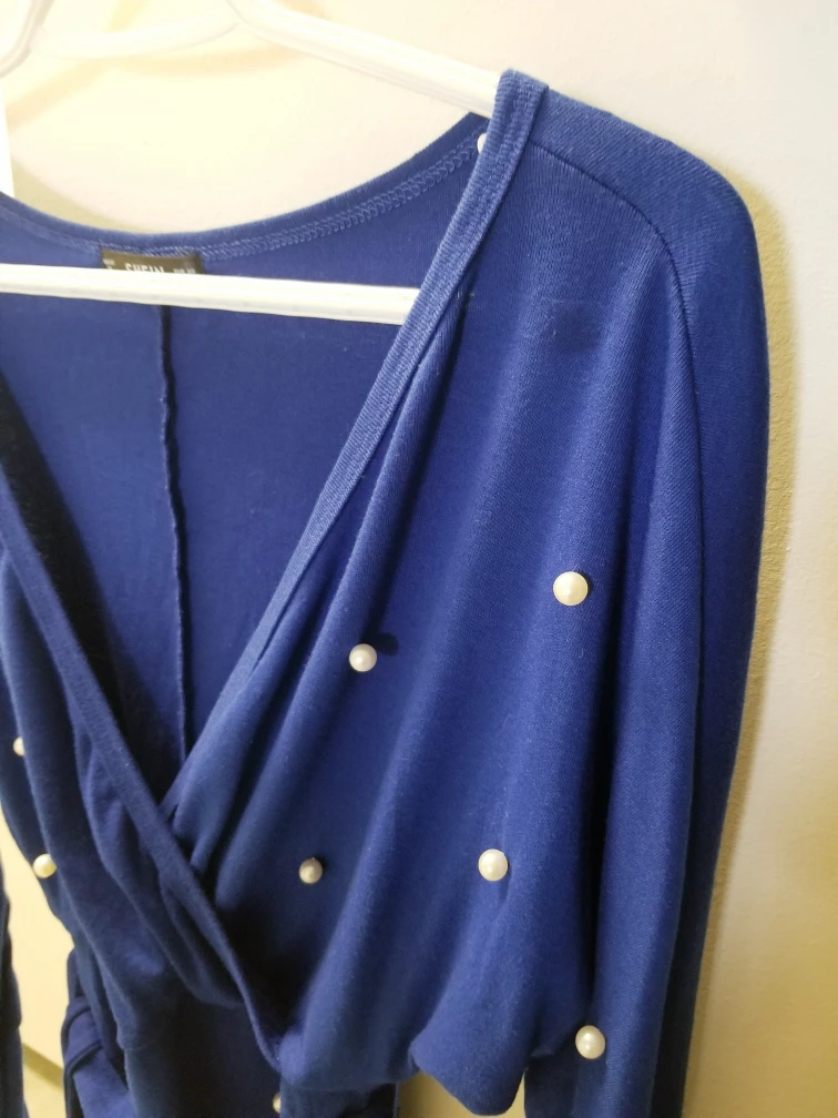 Navy Blue Dress With Pearls - XS image indicator(4)